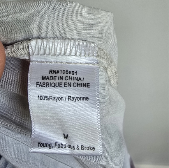 Young Fabulous & Broke, New Gray Tie Front Split Leg Harem Beach Pants Medium - Picture 11 of 12